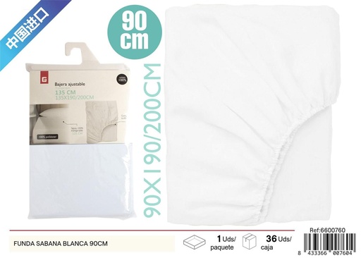 [6600760] Funda sábana blanca 90cm - Textil de hogar y ropa de cama