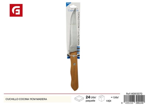 [140813070] Cuchillo de cocina 11 cm madera - Cubiertos prácticos y versátiles