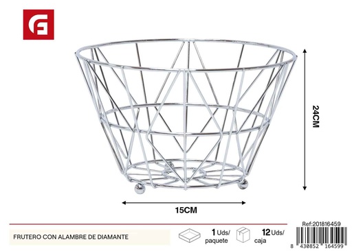 [201816459]  Frutero con alambre de diamante - Almacenamiento de cocina y fruteros