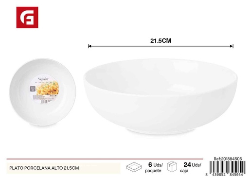 [201884505] Plato de porcelana alto 21.5 cm - Vajilla