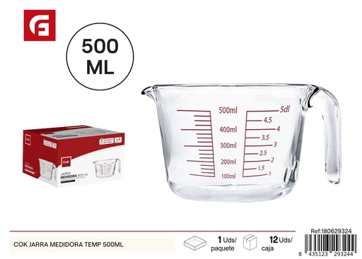 [180629324] Jarra medidora de vidrio con termómetro 500ml - Cristalería y utensilios de medición