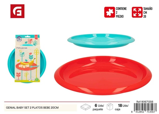 [161671356] Set de 2 platos para bebé 20 cm - Vajilla infantil de plástico