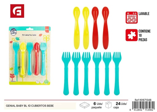 [161671348] Set de cubiertos bebé Genial Baby BL 10 - Accesorios de alimentación infantil