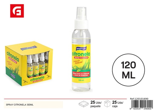 [120101690] Spray citronela 120ml - Repelente de mosquitos y ambientadores