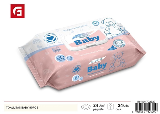 [104702629] Toallitas baby 80PCS - Productos de cuidado personal