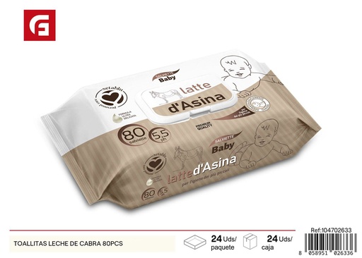 [104702633] Toallitas con leche de burra 80PCS - Productos de cuidado personal