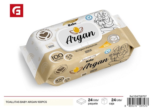 [104759757] TOALLITAS BABY ARGÁN 100PCS - Productos de cuidado personal
