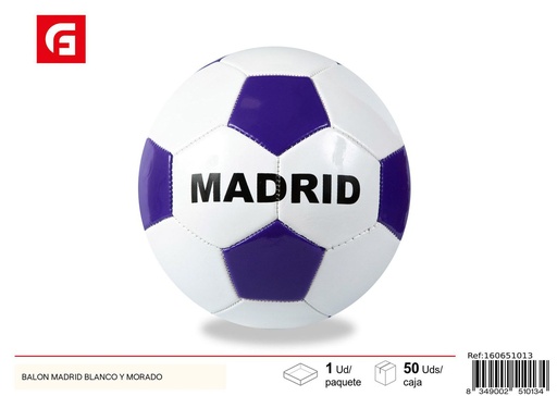 [160651013] Balón Madrid blanco y morado - Juguetes deportivos y fútbol