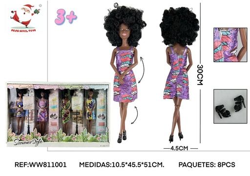 [189881100] Mujer Barbie modelo africana - Juguetes de muñecas