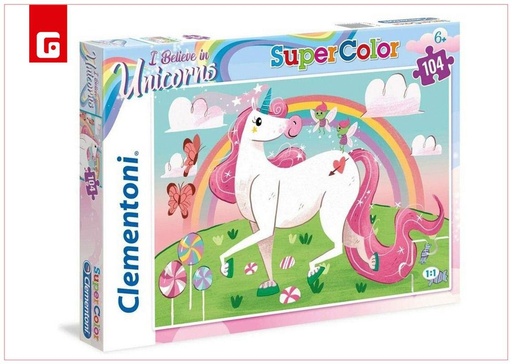 [165927109] Puzzle unicornio brillante 104 piezas - Juguete educativo y de entretenimiento