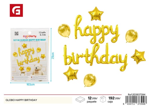 [203937394] Globo "Happy Birthday" - Decoraciones para fiestas