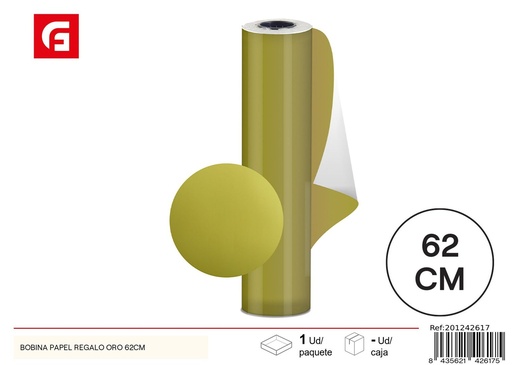 [201242617] Papel regalo liso color oro de 62cm - Material de regalo