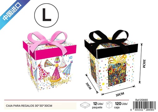 [20890] Caja para regalos con impresión plana grande 30*30*30cm - Cajas de regalo