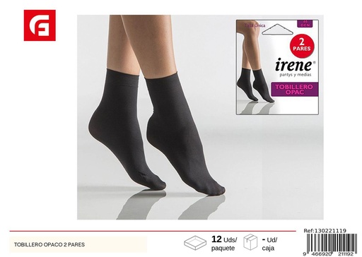 [130221119] Medias tobilleras opacas 2 pares - Calcetines para hombre