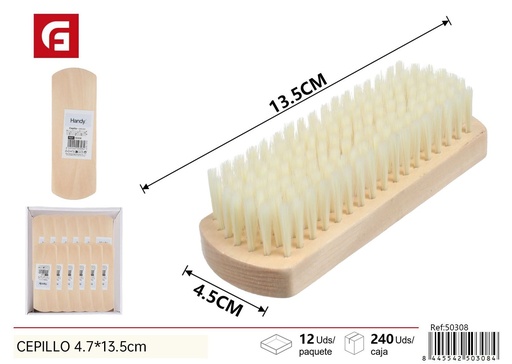 [50308] Cepillo con cerdas blancas 4.7x13.5cm - Cuidado del calzado
