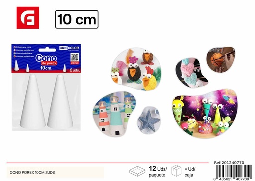 [201240770] Cono de porex 10 cm 2 uds - Manualidades y decoraciones