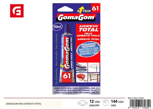[155217061] Gomagom Nº61 Adhesivo total 20 ml - Manualidades y pegamentos