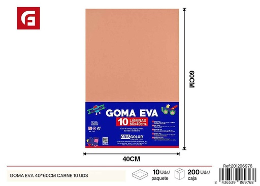 [201206976] Goma EVA 40*60 cm, color carne, 10 unidades