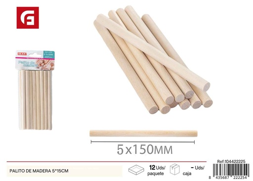 [104422225] PALITO DE MADERA 5*15CM - Palitos de Madera para Manualidades 