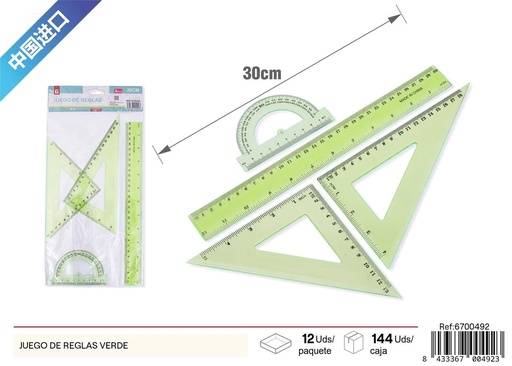 [6700492] Set de reglas verde - Material escolar y oficina