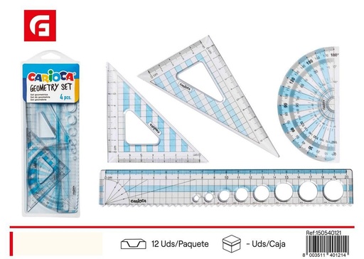 [150540121] Set geométrico Carioca 4 pz - Material escolar y útiles de dibujo