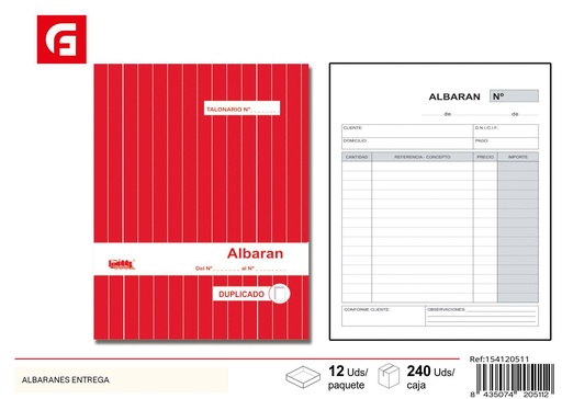 [154120511] Albaranes de entrega - Material de oficina y facturación