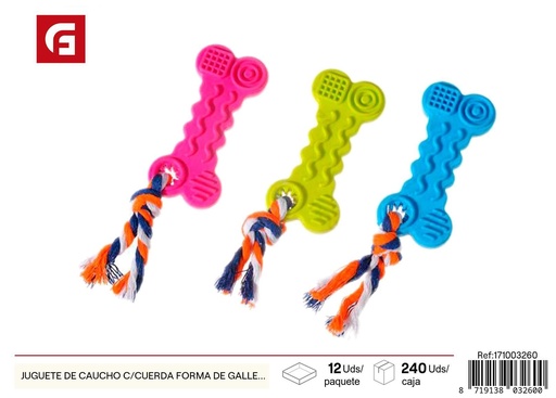 [171003260] Juguete de goma con cuerda en forma de galleta - Juguetes para perros