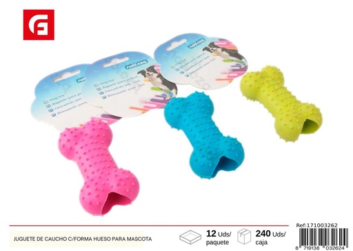 [171003262] Juguete de caucho en forma de hueso para mascota - Accesorios para mascotas