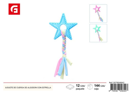 [187904842] Juguete de cuerda de algodón con estrella - Accesorios para perros