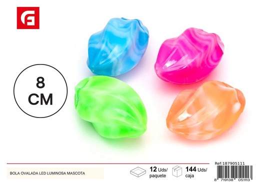 [187905111] Bola ovalada LED luminosa para mascotas - Juguetes para perros