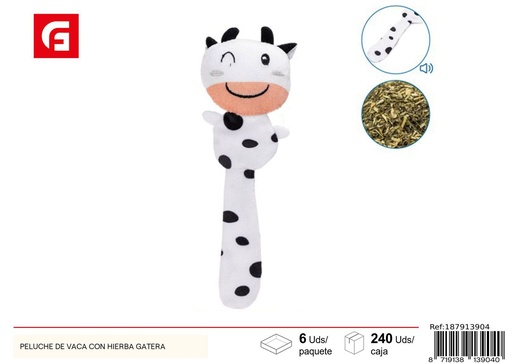 [187913904] Juguete peluche vaca con hierba - Accesorios para mascotas