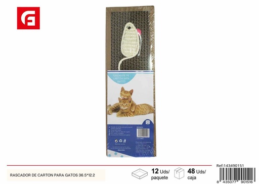 [143490151] Rascador de cartón para gatos 36.5x12.2 cm - Juguetes para felinos