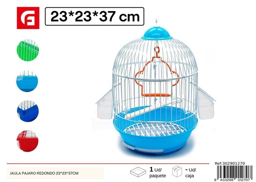 [302901270]  Jaula redonda para pájaros 23x23x37cm - Equipamiento y jaulas para aves