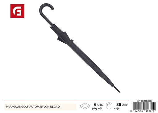 [188018817] Paraguas de golf automático nylon negro - Accesorios de lluvia
