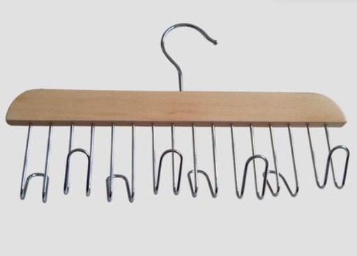 [250536] Percha de madera con 8 ganchos - Accesorios de hogar