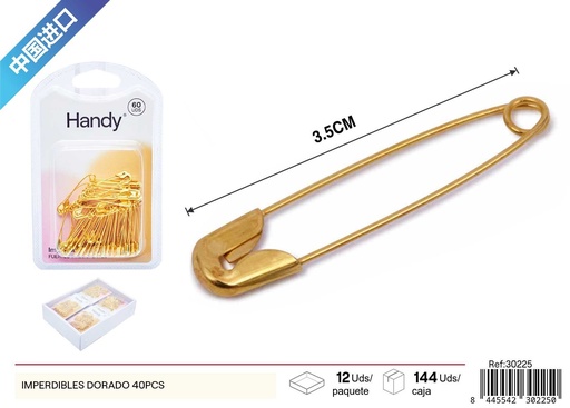 [30225] Imperdible dorado nº 2 (40 pcs) - Accesorios de costura