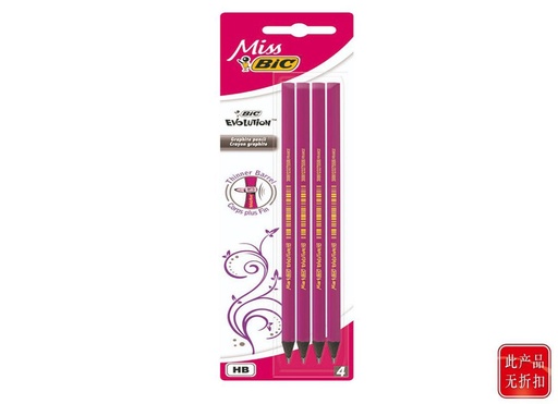 [BC304888] Lápices HB 4 unidades Miss BIC - Artículos de escritura