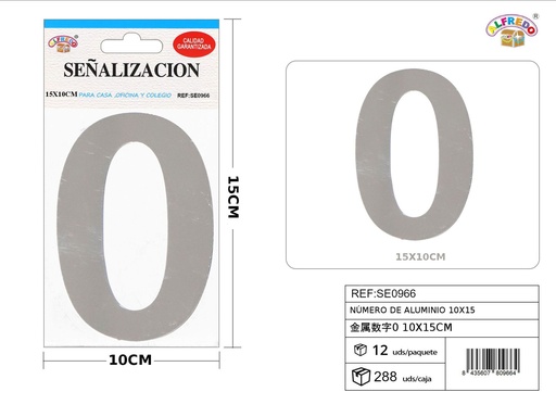 [SE0966] Señal de aluminio-números 10x15cm - Señalización vertical