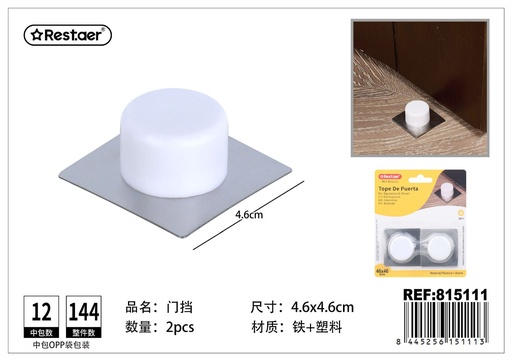 [815111] Tope de puerta de plástico con gancho 2 pcs - Protector de puerta