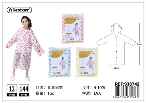 [938742] Chubasquero impermeable infantil EVA - Ropa infantil de lluvia