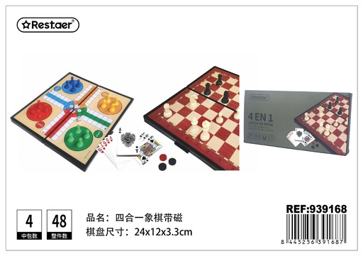 [939168] Juego de mesa 4 en 1 24x12x3.3cm - Juegos de mesa