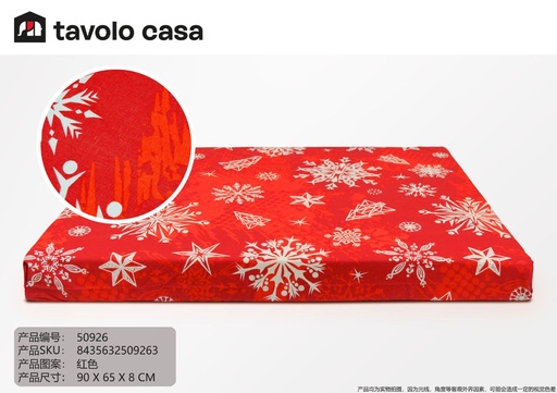 [T=509263R] Colchoneta de Navidad fibra 90X65X8 cm roja - Accesorios de mascotas