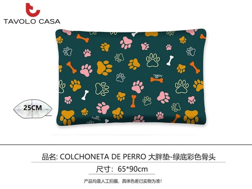 [T=DP6590-03] Almohadón grande 65X90CM verde fondo - Accesorios para mascotas