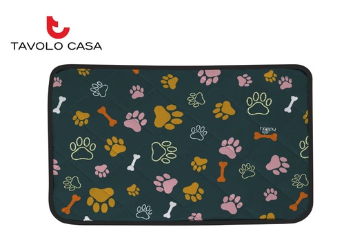 [T=GD6590-04] Colchoneta de perro 65x90 cm fondo verde - Accesorios para mascotas