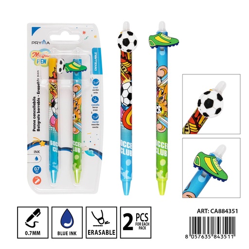 [0234066] Bolígrafo borrable 0.7mm 2pz - Set de bolígrafos borrables para estudiantes