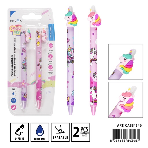 [0234061] Bolígrafo borrable 0.7mm 2pz - Set de dos estilográficas borrables