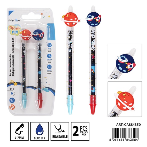 [0234065] Bolígrafo borrable 0.7mm 2pz - Pack de bolígrafos borrables de calidad