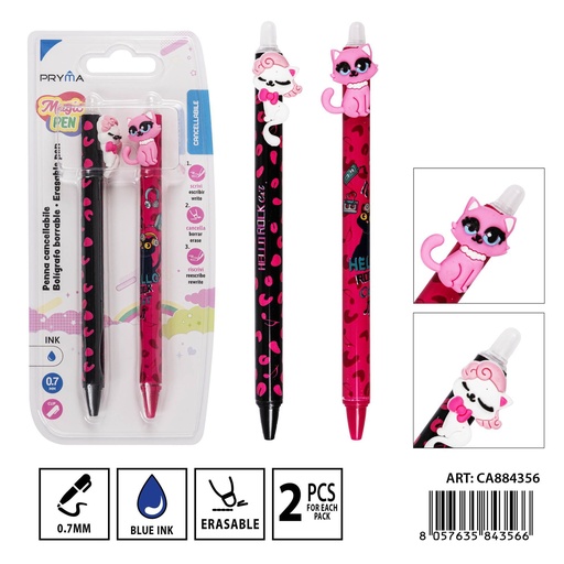 [0234071] Bolígrafo borrable 0.7mm 2pz - Pack de dos estilográficas borrables