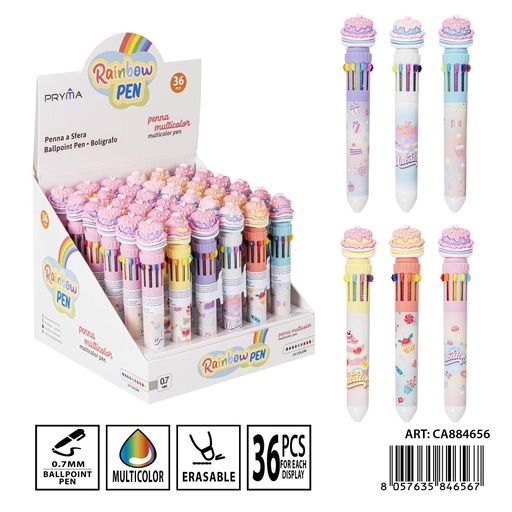 [0235508] Bolígrafo de 10 colores 0.7 mm - Herramientas de escritura borrables