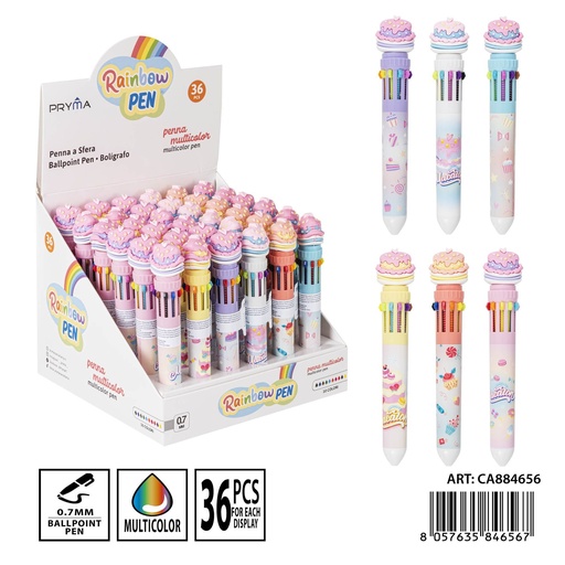 [0235508] Bolígrafo de 10 colores 0.7 mm - Instrumento de escritura multicolor